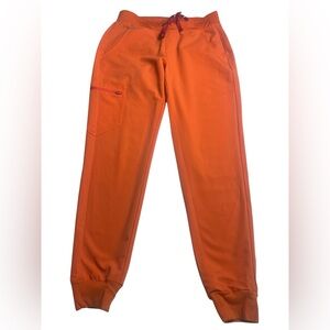 FIGS Technical Collection Zamora Jogger Scrub Pants Small S Orange SEE NOTES